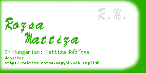 rozsa mattiza business card